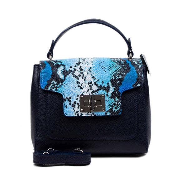 Bőrtáska, Pretta-021 modell Sötétkék Piton